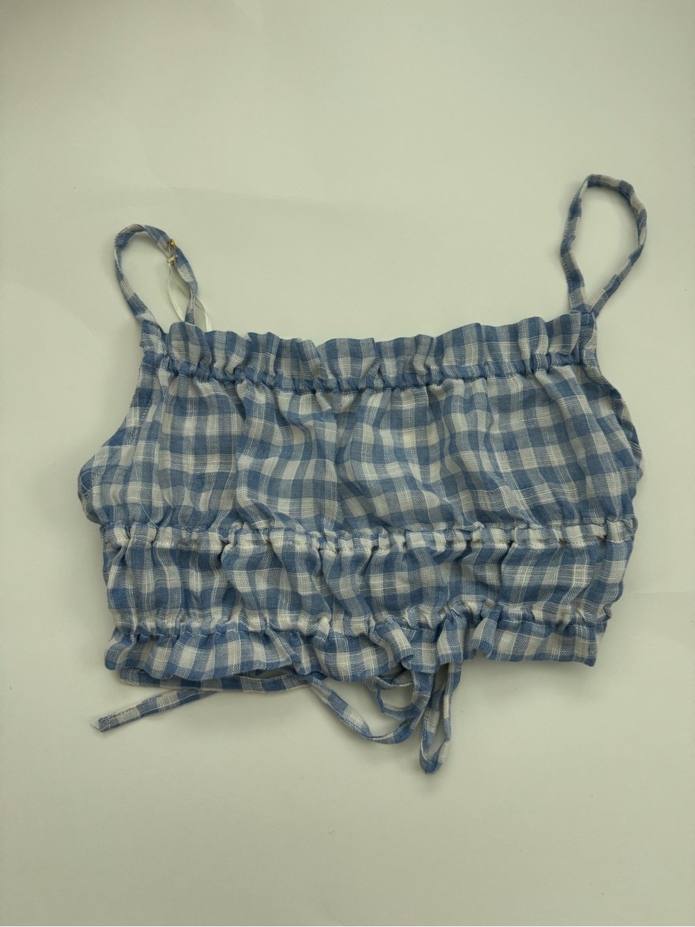Women's small milkmaid style gingham top - handmade BNWT
